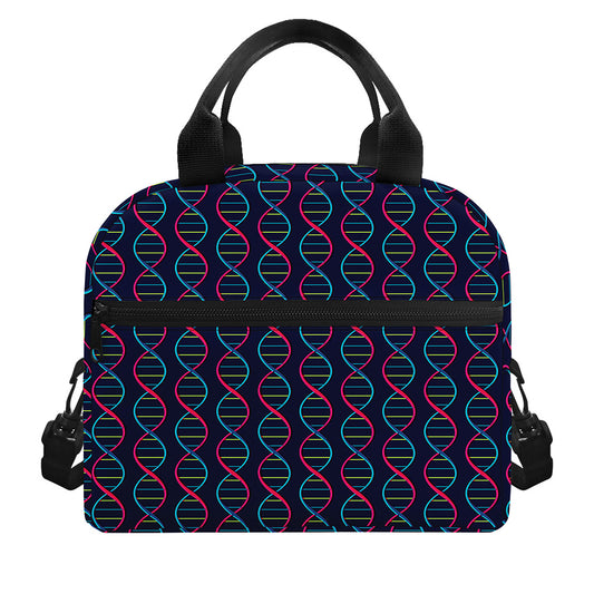 DNA Helix Pattern Print Insulated Lunch Bag