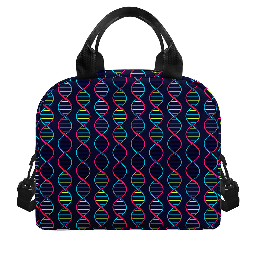 DNA Helix Pattern Print Insulated Lunch Bag