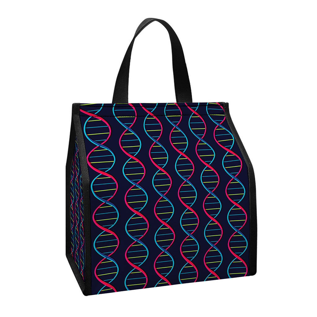DNA Helix Pattern Print Insulated Lunch Tote