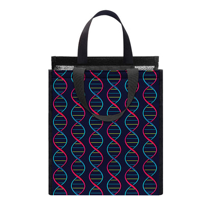 DNA Helix Pattern Print Insulated Lunch Tote
