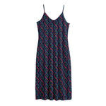 DNA Helix Pattern Print Jersey Midi Cami Dress