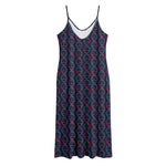 DNA Helix Pattern Print Jersey Midi Cami Dress