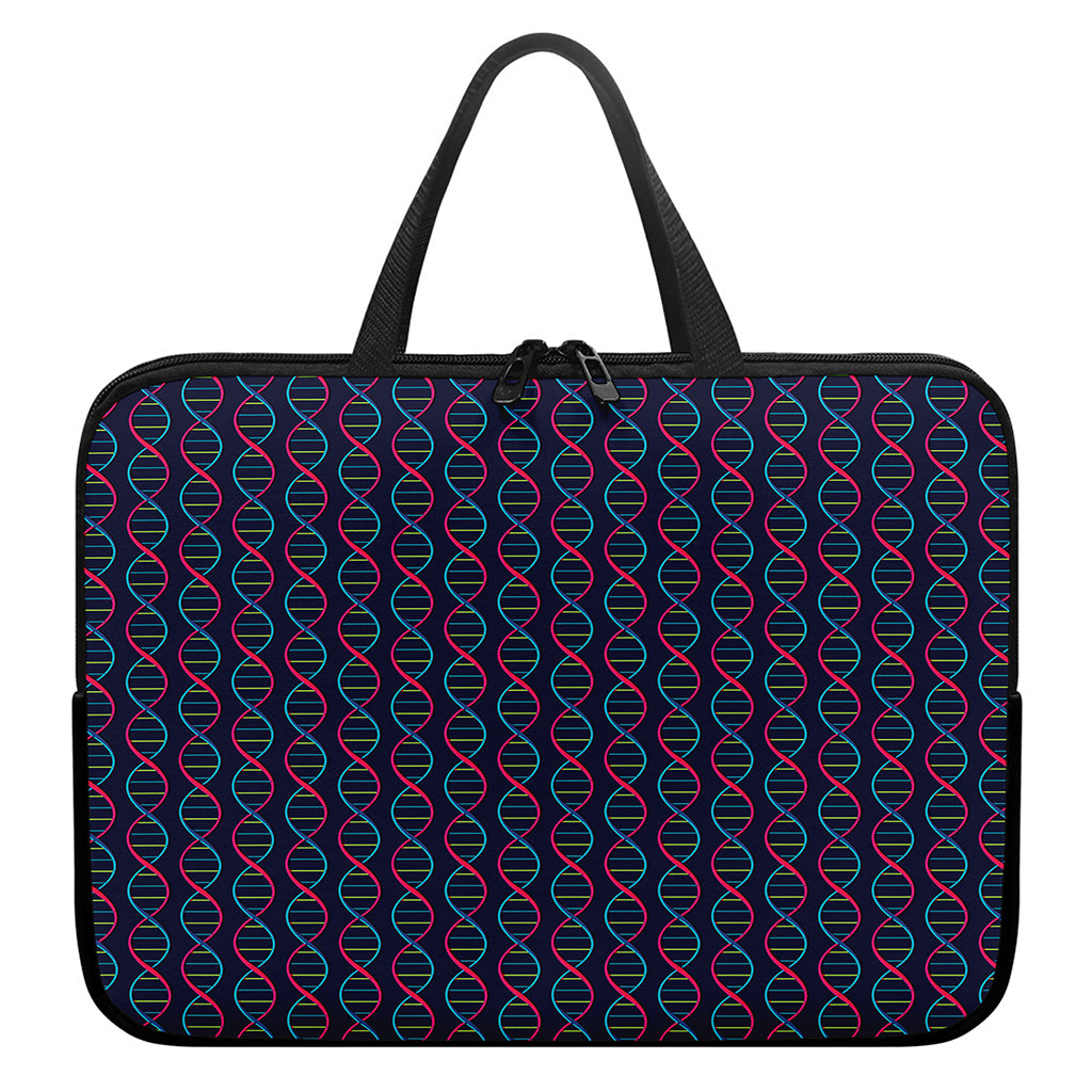DNA Helix Pattern Print Laptop Sleeve With Handle