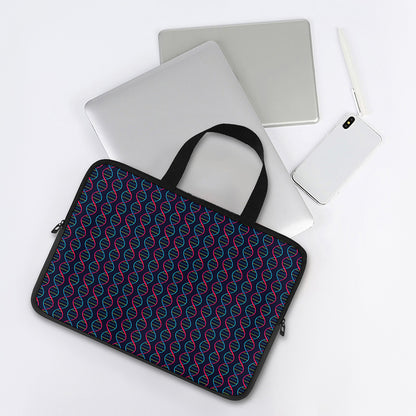 DNA Helix Pattern Print Laptop Sleeve With Handle