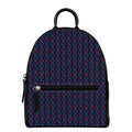 DNA Helix Pattern Print Leather Backpack