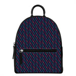 DNA Helix Pattern Print Leather Backpack