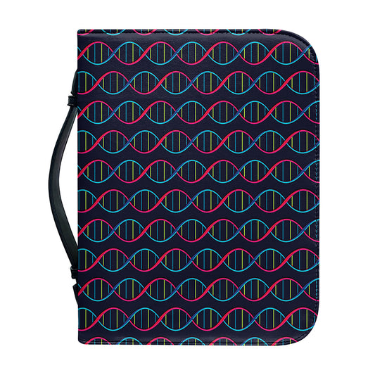 DNA Helix Pattern Print Leather Bible Cover