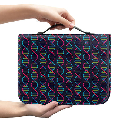 DNA Helix Pattern Print Leather Bible Cover
