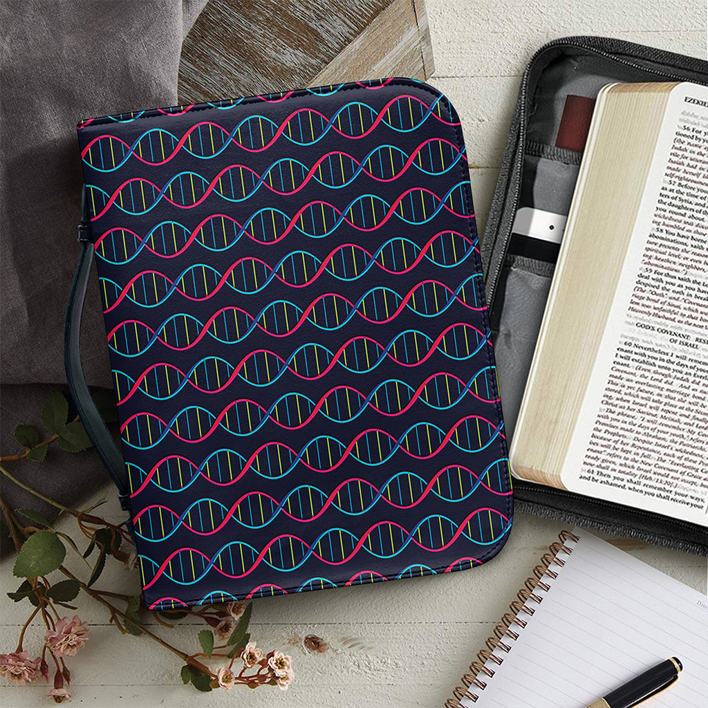 DNA Helix Pattern Print Leather Bible Cover