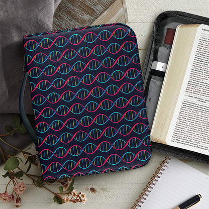 DNA Helix Pattern Print Leather Bible Cover