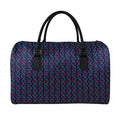 DNA Helix Pattern Print Leather Duffel Bag