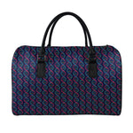 DNA Helix Pattern Print Leather Duffle Bag