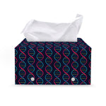 DNA Helix Pattern Print Leather Tissue Box Cover