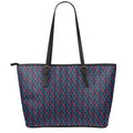 DNA Helix Pattern Print Leather Tote Bag With Zipper