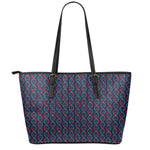 DNA Helix Pattern Print Leather Tote Bag