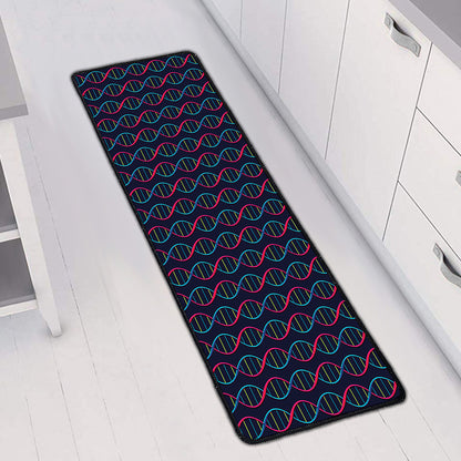DNA Helix Pattern Print Long Kitchen Mat