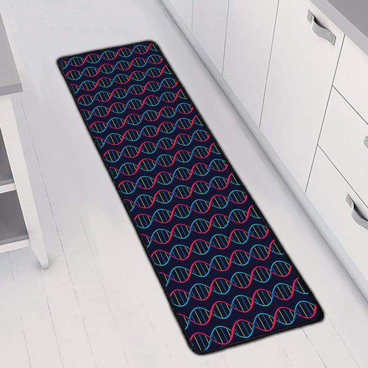 DNA Helix Pattern Print Long Kitchen Mat