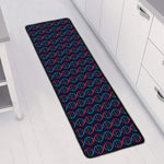 DNA Helix Pattern Print Long Kitchen Mat