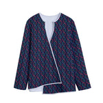 DNA Helix Pattern Print Long Sleeve Short Coat