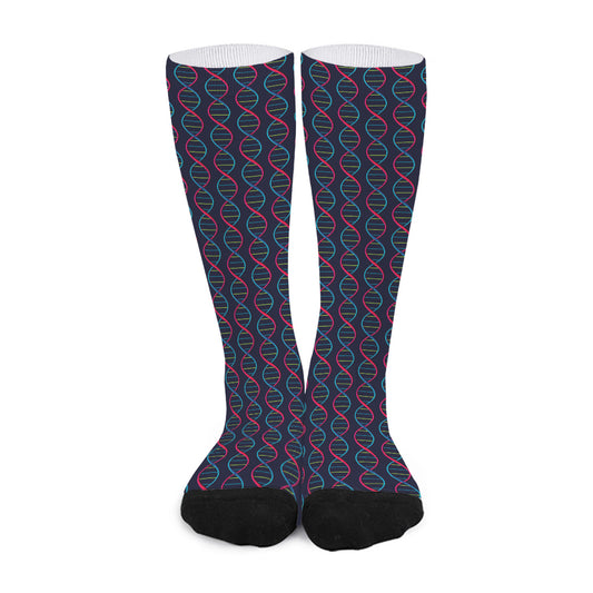 DNA Helix Pattern Print Long Socks
