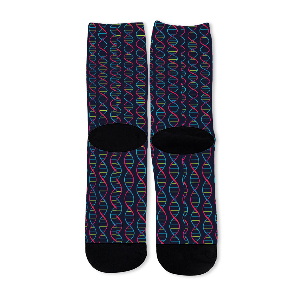 DNA Helix Pattern Print Long Socks