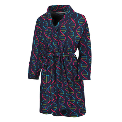 DNA Helix Pattern Print Men's Bathrobe