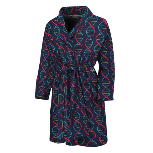 DNA Helix Pattern Print Men's Bathrobe