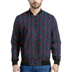 DNA Helix Pattern Print Men's Bomber Jacket