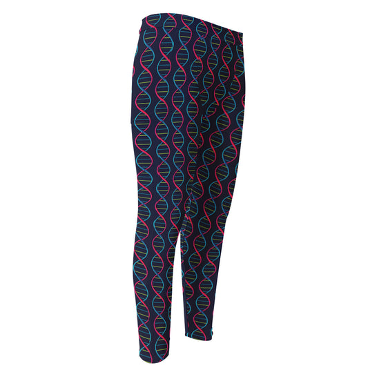 DNA Helix Pattern Print Men's Compression Pants