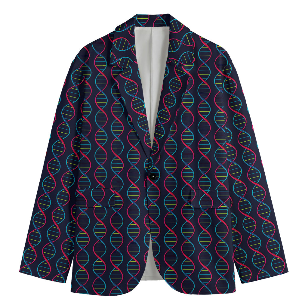 DNA Helix Pattern Print Men's Cotton Blazer
