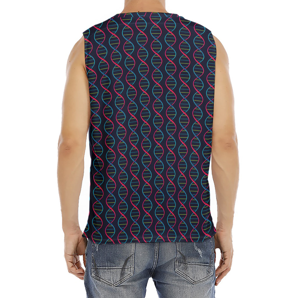 DNA Helix Pattern Print Men's Fitness Tank Top