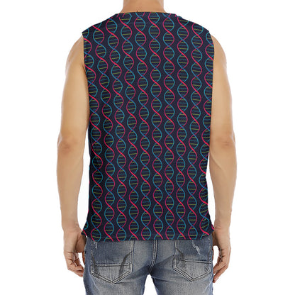 DNA Helix Pattern Print Men's Fitness Tank Top
