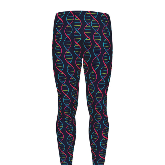 DNA Helix Pattern Print Men's leggings