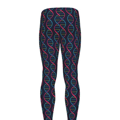 DNA Helix Pattern Print Men's leggings