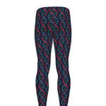 DNA Helix Pattern Print Men's leggings