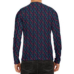 DNA Helix Pattern Print Men's Long Sleeve Rash Guard