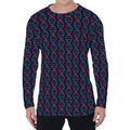 DNA Helix Pattern Print Men's Long Sleeve T-Shirt