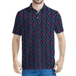 DNA Helix Pattern Print Men's Polo Shirt