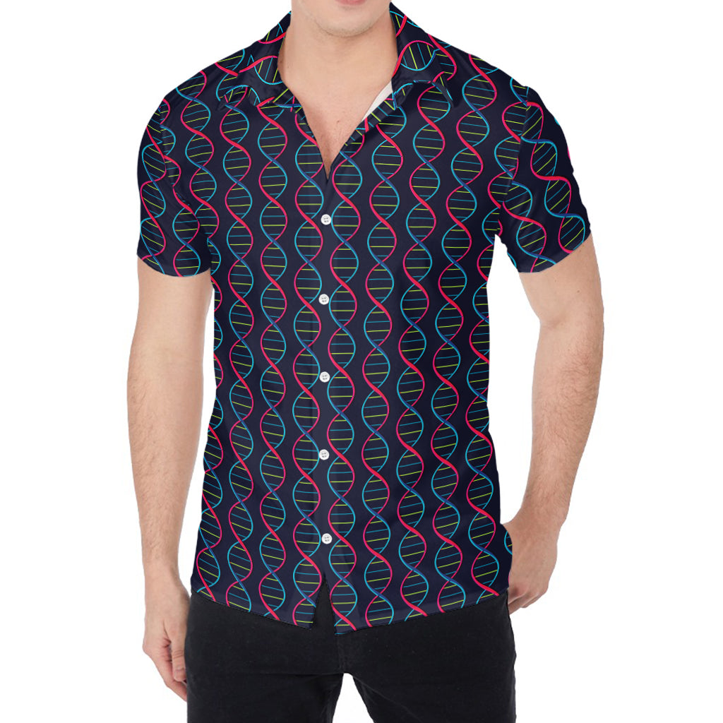 DNA Helix Pattern Print Men's Shirt
