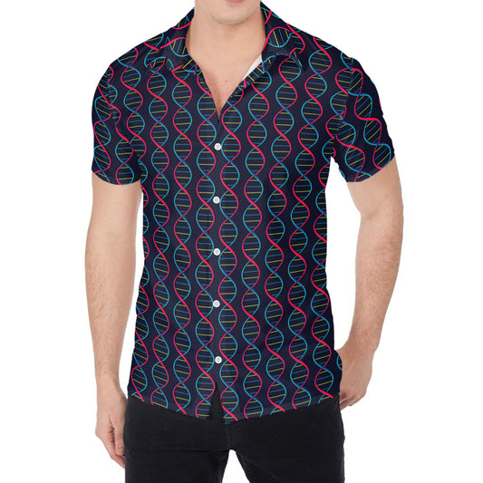 DNA Helix Pattern Print Men's Shirt