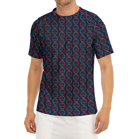 DNA Helix Pattern Print Men's Short Sleeve Rash Guard