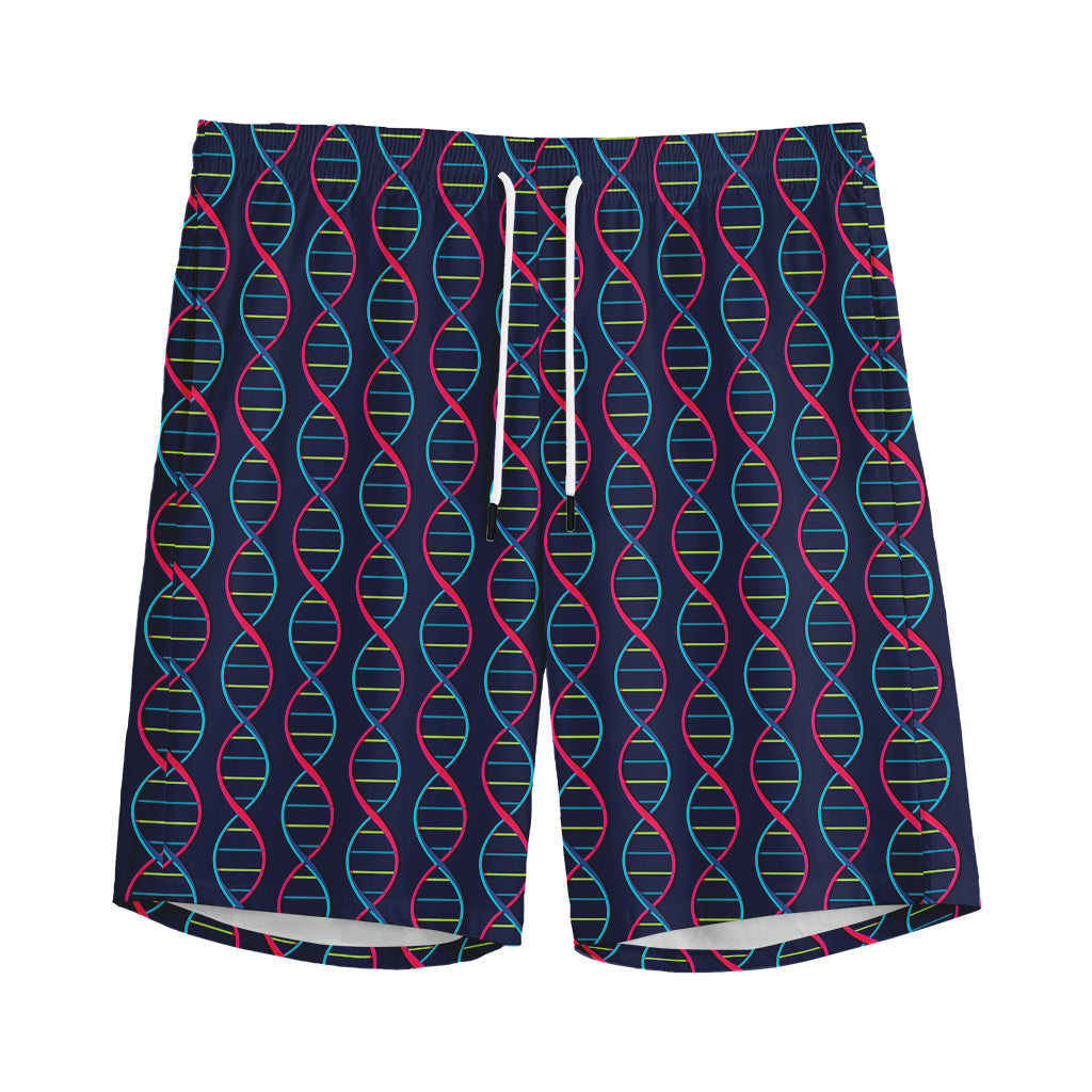 DNA Helix Pattern Print Men's Sports Shorts