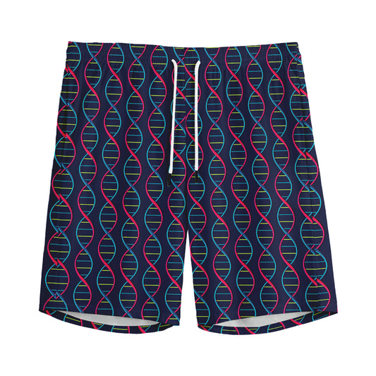 DNA Helix Pattern Print Men's Sports Shorts
