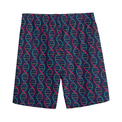 DNA Helix Pattern Print Men's Sports Shorts