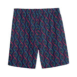 DNA Helix Pattern Print Men's Sports Shorts