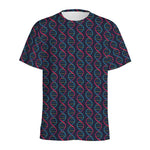 DNA Helix Pattern Print Men's Sports T-Shirt