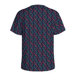 DNA Helix Pattern Print Men's Sports T-Shirt