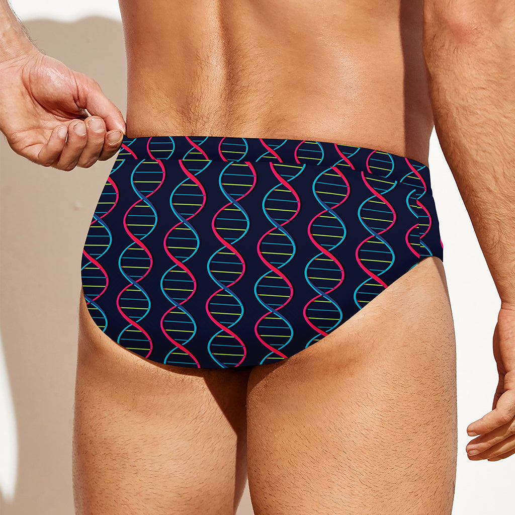 DNA Helix Pattern Print Men's Swim Briefs