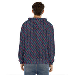 DNA Helix Pattern Print Men's Velvet Pullover Hoodie