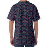 DNA Helix Pattern Print Men's Velvet T-Shirt